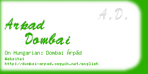 arpad dombai business card
